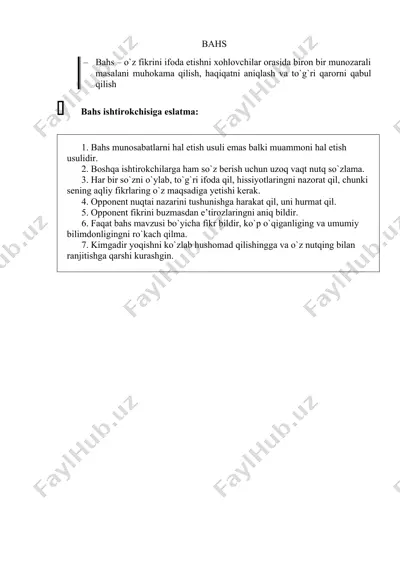 bahs qoidalari — DOCX