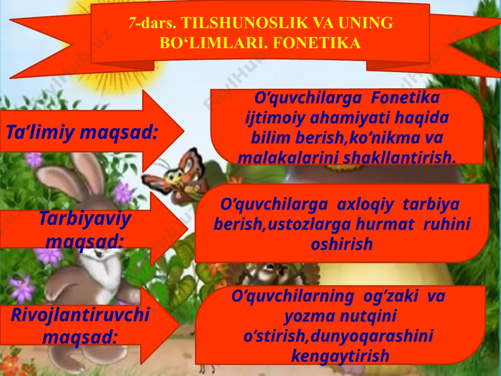 aho berish tilga sezgirlikni o’stirish til ma’nolarini tushunish til materialiga e’tibor berish ona tili o’qitish metodikasining tamoyillari “alifbe” darsligi tuzilishining xususiy mezonlari g’oyaviylik; bayonning ilmiyligi, tushunarliligi bolalar yoshi va dunyoqarashi ning hisobga olinishi o’quv materialining hayot bilan bevosita aloqadorligi “alifbe” ni ishlab chiqishdagi umumiy mezonlari: topshiriq. matnni tinglang. berilgan hikoyatdagi asosiy fi krni to‘g‘ri talaffuz me’yorlariga amal qilgan holda so‘zlab bering. bir donishmanddan shogirdlari: – nima qilsak, tinch va rohatda umr ke-chiramiz? – deb so‘radilar. donishmand: – hech qayerda hech kimga biror so‘z so‘zlamang, sukut eting, – deb javob berdi. shunda shogirdlari: – axir,doim sukut etib yuraveramizmi, bu mumkinmi? boshqacha yo‘l ko‘rsating! – dedilar. donishmand maslahat berdi:– sukut eta olmasangiz, so‘zlang, lekin qisqa va ma’no-li so‘zlang, og‘zingizdan sira nojo‘ya so‘z chiqmasin. yomon so‘z tinglovchining dilini xira qiladi, bundan saqlaning. bayt: yaxshi so‘zdan ko‘rasan mehr-u vafo, nomunosib so‘zlasang, yetkay jafo. ha, til bo‘lsa ham, bo‘lmasa ham, boshga balo. shuning uchun donishmandlar …
