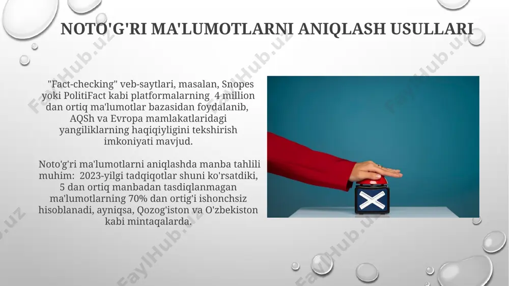 yolg’on axborotlarni identifikatsiyalash metodlari - Page 5