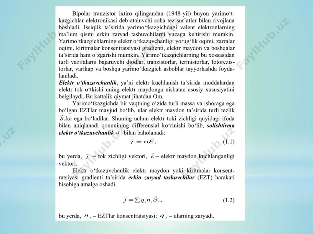 yarimoʼtkazgich asboblar ishlashining fizikaviy asoslari - Page 2