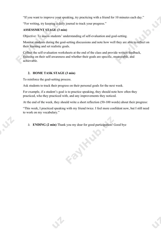 self-evaluation lesson plan for 9th grade english language - Page 4