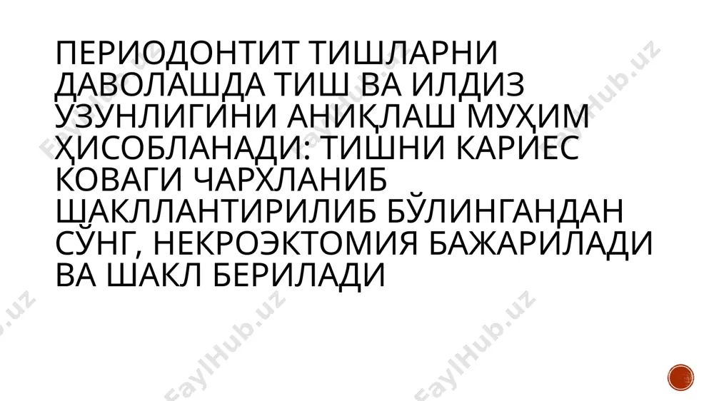raqamlar ko'rsatiladi. elektrometrik usulda ildiz kanalini o'tish imkoniyati aniq bo'lib, maxsus asbob – apeksloqatoryordamida aniqlanadi. image4.png image3.png image5.png image6.png image7.png image8.png image2.png /docprops/thumbnail.jpeg