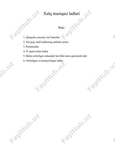 xalq musiqasi ladlari — DOC