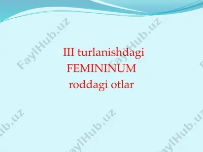 iii turlanishdagi femininum roddagi otlar — PDF