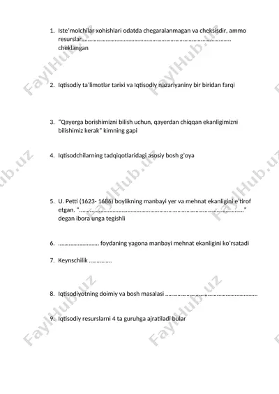 iqtisodiy ta'limotlar tarixi — DOCX