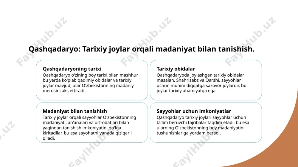 qashqadaryoning turizmi haqida slide - Page 5