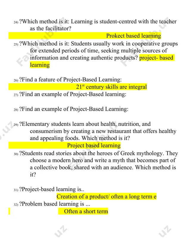 nslation or use their native language in the classroom. practitioners of this method believe that learners should experience a second language without any interference from their native tongue. which approach or method is described? 53) ?this method improves understanding, fluency, reading, and listening skills in our students. standard techniques are question and answer, conversation, reading aloud, writing, and student self-correction for this language learning method. what method is characterized? direct method 54) ?with this method, the student learns primarily by translating to and from the target language. instructors encourage the learner to memorize grammar rules and vocabulary lists. there is little or no focus on speaking and listening. teachers conduct classes in the student�s native language with this esl teaching method. what method is characterized? grammar translation method 55) ?find the features of the grammar translation method. 56) ?students learn primarily through pattern drills, particularly dialogues, which the teacher uses …
