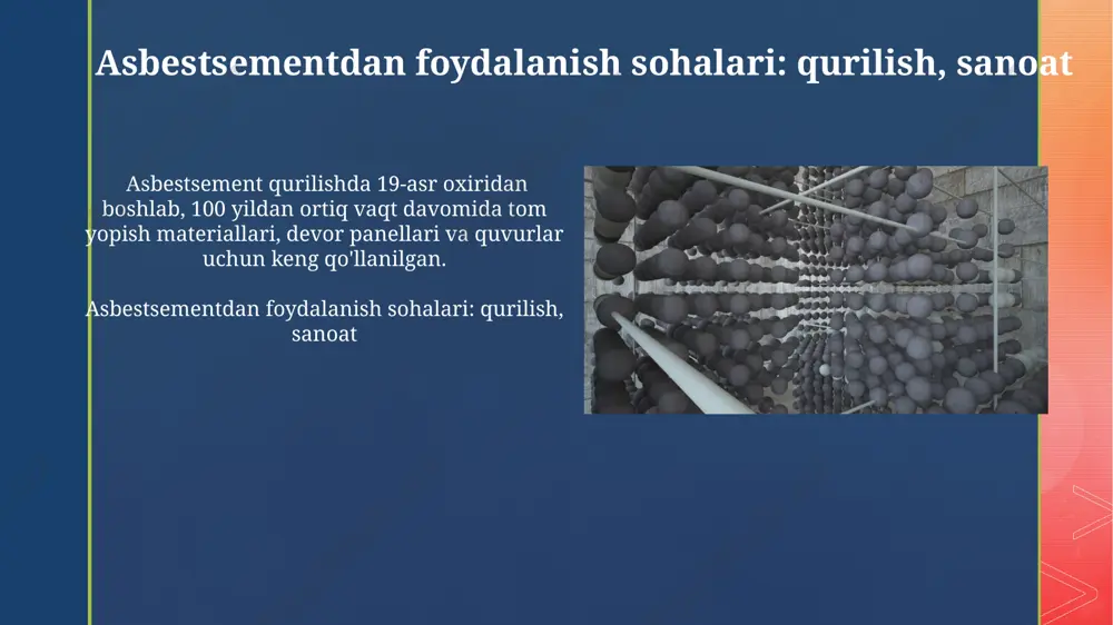 riga olib kelishi mumkin. xom ashyolar va ularning xususiyatlari suv, tsement hidratatsiyasi uchun zarur bo'lib, tsement zarralari bilan reaksiyaga kirishib, kaltsiy gidrosilikat gel (c-s-h) hosil qiladi, bu esa kompozitning mustahkamligini oshiradi va tuzilishini shakllantiradi. xom ashyolar va ularning xususiyatlari e'tiboringiz uchun rahmat @taqdimot_robot image4.jpg image5.jpg image6.jpg image7.jpg image8.jpg image9.jpg image10.jpg image11.jpg image12.jpg image13.jpg image14.jpg image15.jpg image2.png image3.png