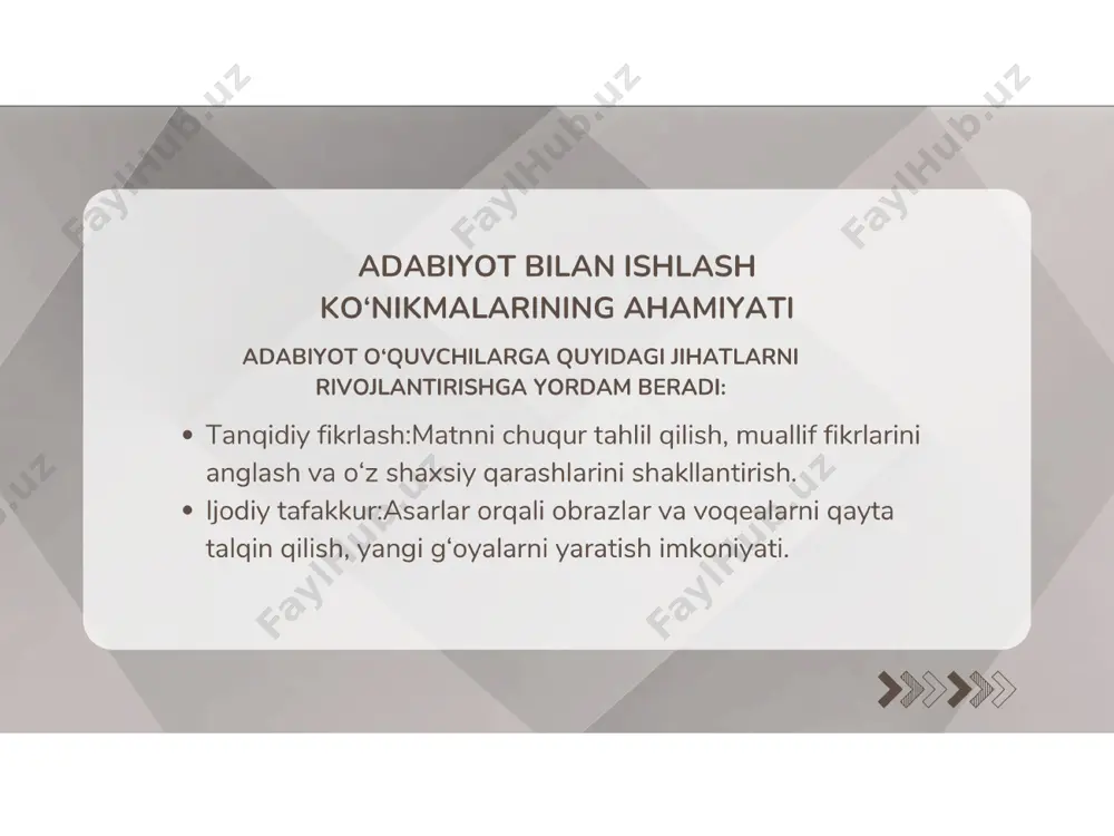 umumta'lim maktab oquvchilaining adabiyot biln ishlash va tahlil qilish ko'nikmalari biln ishlash - Page 2
