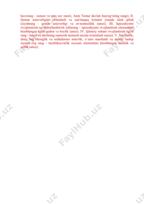 lari agentligini tashkil etish g‘oyasini ilgari surdi. bir yil davomida sinovdan o‘tib, tobora takomillashtirilib borilgan ushbu mexanizm dunyo hamjamiyatiga chinakam demokratiya yo‘lidagi muvaffaqiyatlarimizdan biri sifatida namoyish etildi. prezident shavkat mirziyoyev birlashgan millatlar tashkiloti bosh assambleyasining 72-sessiyasida xalq hokimiyatini nomiga emas, balki amalda joriy qilish mexanizmlarini mustahkamlashni global maqsad sifatida belgilab, mamlakatimizning barcha hududida prezidentning virtual va xalq qabulxonalari tashkil etilganini hamda hozirgi kungacha bir milliondan ortiq fuqarolarimiz bu qabulxonalar orqali o‘zlarining dolzarb muammolarini hal qilganini ta'kidlab o‘tdi. 2017-2021-yillarda mamlakatni rivojlantirishning beshta ustuvor yo‘nalishi bo‘yicha harakatlar strategiyasi. mamlakatimizda mustaqillik yillarida amalga oshirilgan keng ko‘lamli islohotlar milliy davlatchilik va suverenitetni mustahkamlash, xavfsizlik va huquq-tartibotni, davlatimiz chegaralari daxlsizligini, jamiyatda qonun ustuvorligini, inson huquq va erkinliklarini, millatlararo totuvlik va diniy bag‘rikenglik muhitini ta'minlash uchun muhim poydevor bo‘ldi. ayni vaqtda mamlakatimiz bosib o‘tgan taraqqiyot yo‘lining tahlili, bugungi kunda jahon bozori talabi keskin o‘zgarib, globallashuv sharoitidaraqobat tobora kuchayib borayotgani davlatimizni yanada jadal sur'atlar bilan rivojlantirish uchun …