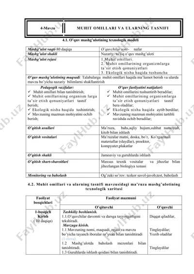 muhit omillari va ularning tasnifi — DOCX