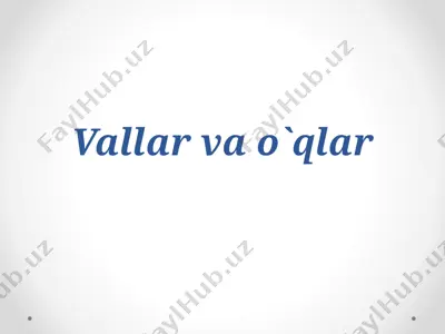 vallar va o'qlar — PPTX