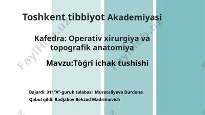 operativ xirurgiya va topografik anatomiya — PPTX