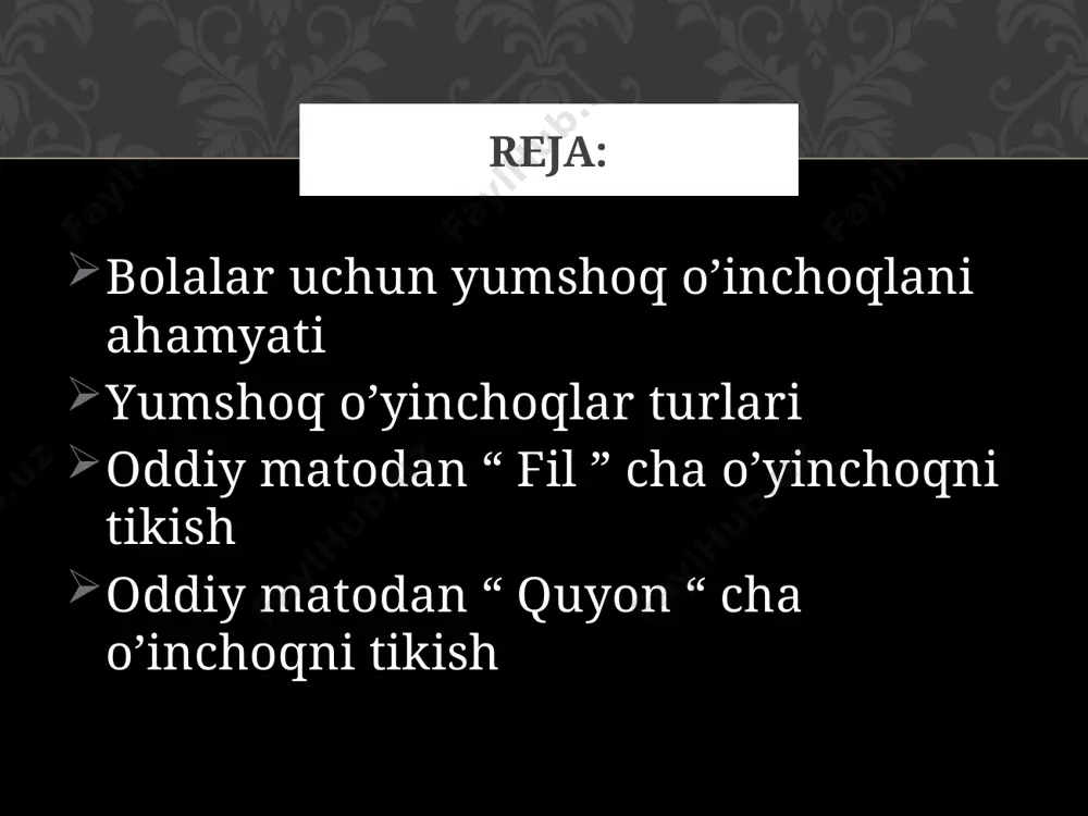. tikuv uchun, kigiz, mo'yna va yorqin chintz yaxshi mos keladi. bugungi kunda tobora ko'proq ishtiyoqli odamlar bor, ular uchun o'yinchoqlar tikish qiziqarli mashg'ulotga aylanib bormoqda. igna buyumlari bolalar bilan birgalikda amalga oshirilishi mumkin, bu bolaning didi va tasavvurining rivojlanishiga ijobiy ta'sir qiladi va ota-onalar bilan o'zaro tushunishga yordam beradi. buyuk coco chanel aytganidek: "qo'lda ishlangan buyumlar hashamatdir. har bir inson bunday narsalarga ega bo'lishi shart emas. kimki ularga ega bo'lishni xohlasa, ularni o'zi qiladi yoki o'z ishiga usta to'laydi». yumshoq o’inchoqlar turlari yumshoq o'yinchoq - bu bolalar uchun ayiqchalarning birinchi uyushmasi. ammo aslida yumshoq o'yinchoqlar tushunchasi bundan ham ko'proq. bu tilda ichki o'yinchoq, va mashinadagi kulgili o'yinchoqlar va boshqalar. ushbu maqolada yumshoq o'yinchoqlarning har xil turlari, shuningdek ularni amalga oshirish texnikasi va bosqichma-bosqich master-klasslar mavjud. bunday o'yinchoqlarni bir nechta kichik turlarga bo'lish mumkin: bolalar va kattalar uchun ichki makon, amaliy foydalanish bilan (masalan, igna to'shaklari). o'yinchoqlarni ishlatiladigan material turiga …