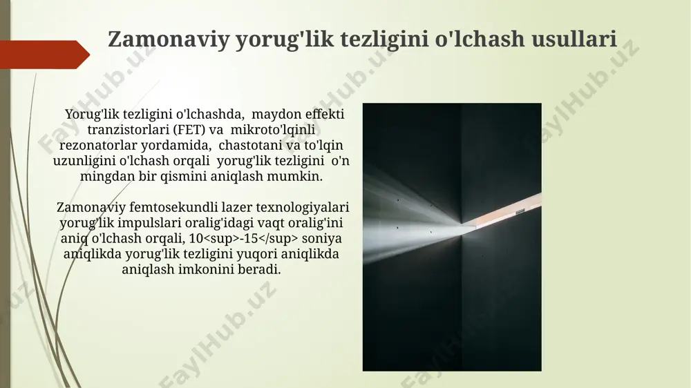 yorugʻlik tezligi va uni oʻlchash usullari - Page 5
