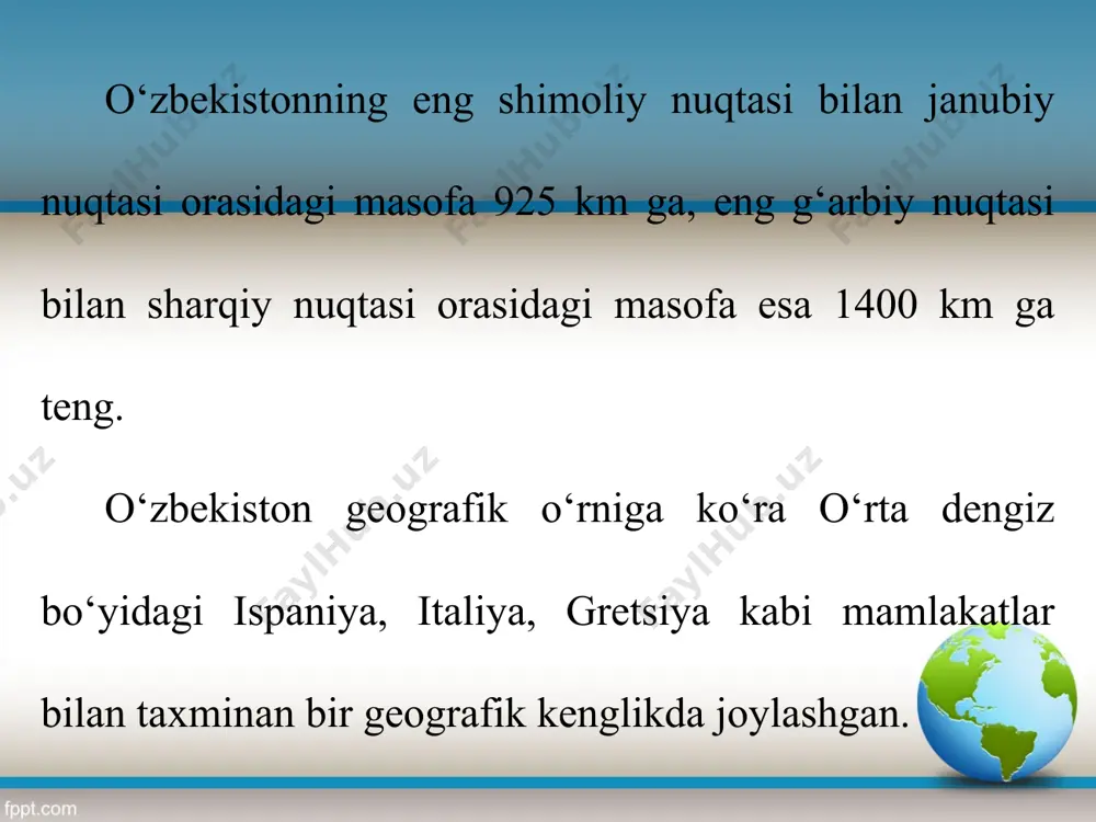 o‘zbekistonning geografik o‘rni, chegaralari va maydoni 7-sinf - Page 4