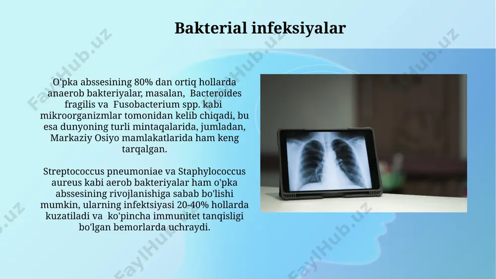 o‘pka abssessi kasalligining etiologiyasi va klinikasi - Page 5