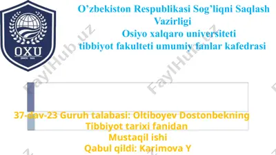 mijoz haqida ta'limot va uning sharq tibbiyotida asoslanishi — PPTX