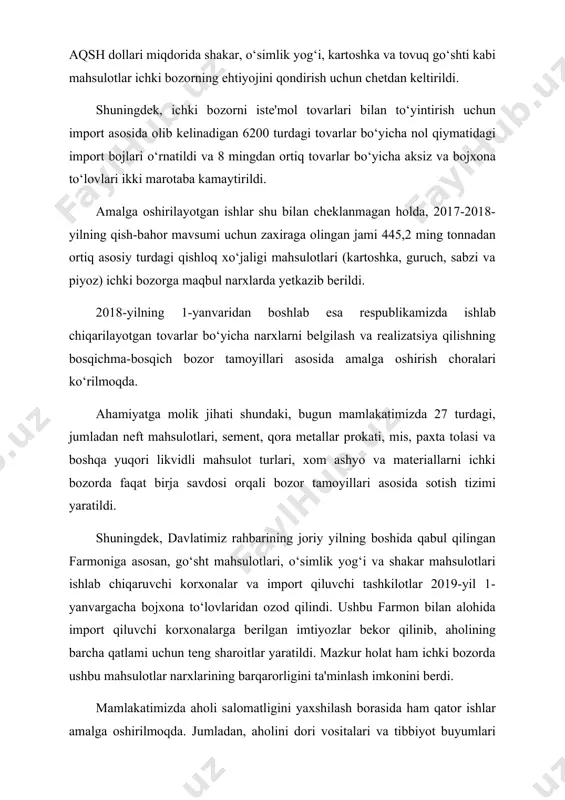 i hamda samarali amal qilishiga, bozor muvozanatining taʼminlanishiga, milliy daromadning iqtisodiyot turli tarmoq va sohalari, xoʻjalik yurituvchi subʼektlari boʻyicha taqsimlanishiga, aholining ijtimoiy jihatdan himoya qilinishiga sharoit yaratadi. shuningdek, u ishlab chiqaruvchilarni ragʻbatlantirib, sogʻlom raqobat muhitining yaratilishiga katta taʼsir koʻrsatadi. narx, baho — tovar qiymatining puldagi shakli; bozor iqtisodiyotida amal qiluvchi iqtisodiy dastak. iqtisodiy tafakkur tarixidagi ayrim qarashlarda narxni qiymatning mehnat nazariyasiga asoslanib talqin qilishgan, unga qiymatning puldagi ifodasi deb qaralgan. 21-asr boshlaridagi nazariyalar narxni pulning miqdoriy nazariyasi asosida izoxlab, narxga harajatlar, tovarning nafliligi va raqobat taʼsir etishini eʼtirof etadi. narxni qiymat belgilaydi, ammo u aniq bir qiymatdan yuqori yoki past boʻlishi mumkin, bu esa bozordagi muayyan tovarga boʻlgan talab va taklift bogʻliq. narx faqat qiymatni emas, balki talab va taklif, shuningdek, tovarning ijtimoiy foydaliligi, sifati va boshqa tovarlar oʻrnini bosa olishi, muomaladagi pulning harid qobiliyatiga ham bogʻliq. binobarin, narx qiymatdan miqdoran farqlanadi. mahsulot tannarxi har qanday narxning asosi boʻlib, mahsulotning …