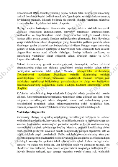 rekombinant dnk texnologiyasi — DOCX