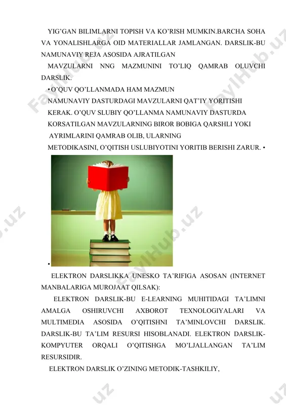 bilan bizlarni hayratga soladi. o’zbekistonda ham bunday texnologiyalarnirivojlantirishga katta ahamiyat berilmoqda, artel kopaniyasini rivojlantirish, zamonaviy planshetlarni ishlab chiqishni yo’lga quish va rivojlantirish masalalari hal etilmoqda. smart uylar, smart shahar, smart qishloq va bu haqidagi o’zbekistondagi birnchi qadamlar. smart doska, smart planshet, smart ta’li texnologiyalari haqida video-ko’rsatish. · elektron o’qitishni amalga oshirish uchun dasturlarni va elektron darsliklarni asturchilar tomonidan professionaltarzda amalga oshiriladi (adabiyotlarga murojaat qilish, snoska). · lekin hozirgi axborot texnologiyalari asrida web 2.0. texnologiyalari zaminida shunday dasturiy vositalarni elektronta’lining resurslarini yaratishga qo’llash mumkin-ki, buning uchun dasturchi va yuqori tilli dasturlash tillarida bilimga ega bo’lish shart emas. masalan bunday dasturlarga articulaestoryline, courselab, sunravbookoffice, sunravtestpro va boshqalar kiradi. undan tashqari 11ta dasturiy insrumental dasturlar? 9 ta dasturiy vositalar orqali on-line va off-line tarzda ishlashga ta’li m resurslarini yaratish mumkin smart- elektron doska mahsus tugmalarga ega, ular orqali turli figuralarni, chiziqlarni chizish mumkin. smart - planshetlar o’z ichiga elektron darslikni qamrab olgan, zamonaviy …