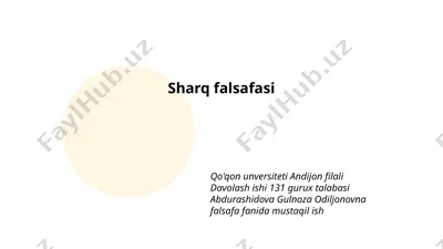 sharq falsafasi — PPTX