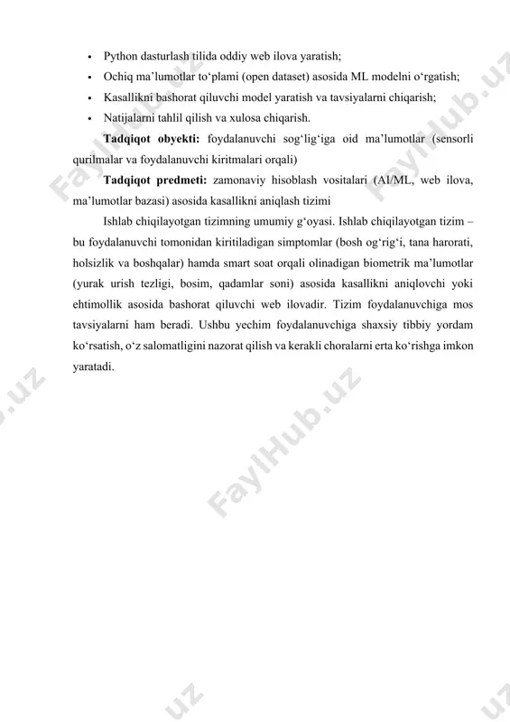 r uchun bemorlarning dinamik kogortalarini yaratishga yordam berib, qonuniyatlarni aniqlashni soddalashtirishi mumkin [2]. bugungi kunda si oddiy vazifalarni a’lo tarzda bajarmoqda. misol uchun, rentgen surati bo‘yicha begona tana yoki patologiya mavjudligini aniqlash, shuningdek, sitologik materialda saraton hujayralarining mavjudligini belgilashga qodir. turli tibbiy ma’lumotlarni tahlil qilishda si allaqachon ajoyib natijalarni ko‘rsatmoqda – ultratovush tekshiruvi va mrt bo‘yicha patologiyalarni aniqlash aniqligi 90%dan oshadi. shunisi qiziqki, hozirda aynan shifokorlarga qaratilgan loyihalarning tobora ko‘proq miqdori ishlab chiqilmoqda [3]. 2018 yilda 5 mingdan ortiq jarrohlik robotlari butun dunyo bo‘ylab milliondan ortiq tibbiy muolajalarda ishlatilgan. shifokor ortopedlarning 379 nafar bemorlari ishtirokida o‘tkazilgan tadqiqotlardan biriga ko‘ra, sidan foydalanish bilan jarrohlik operatsiyalari jarrohlar yolg‘iz ishlagan operatsiyalardan 5 marotaba kam asoratlarni keltirib chiqardi [4]. robotlashtirilgan jarrohlik:gap jarrohlik operatsiyalarida ishtirok etuvchi, jarrohlik operatsiyalarida va operatsiyadan keyingi bemorlarga hamrohlik qiluvchi robotlar haqida bormoqda. marketsandmarkets ma’lumotlariga ko‘ra, jarrohlik robotlarining global bozori o‘rtacha 10,4%ga o‘sadi va 2018 yildagi $3,9 milliardga nisbatan 2023 yildagi …