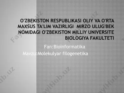 molekulyar filogenetika — PPTX