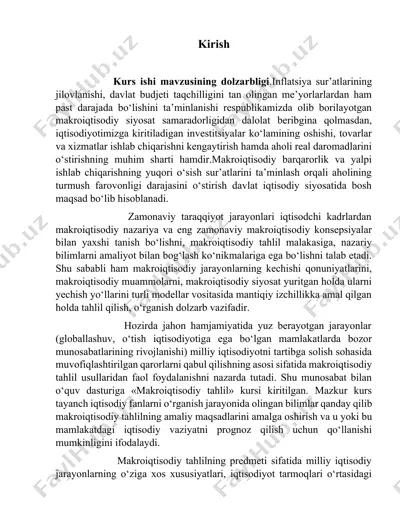 makroiqtisodiy tahlil kursi — DOCX