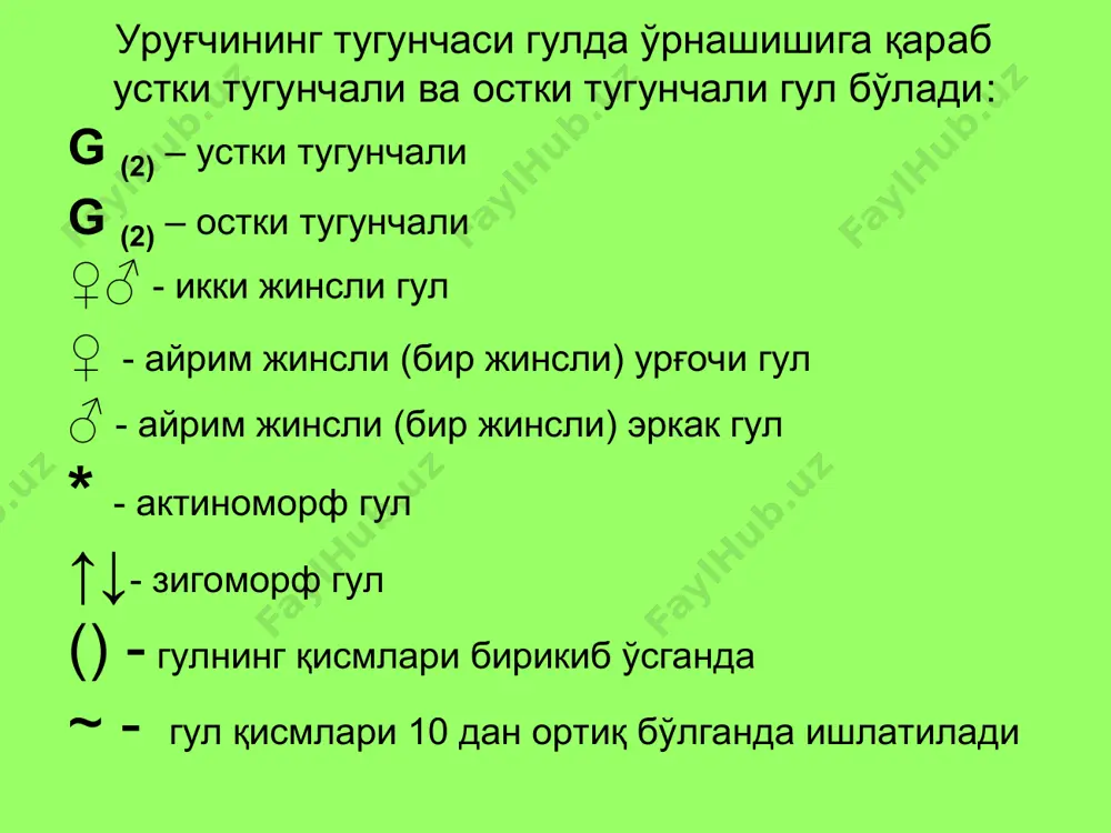 гулли ўсимликларнинг гуллаши, чангланиши ва уруғланиши. уруғ ва мева - Page 3