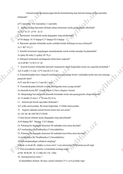 temperaturani o'lchash usullari — DOCX