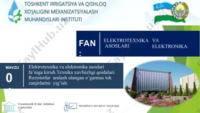 elektrotexnika va elektronika asoslari — PPT
