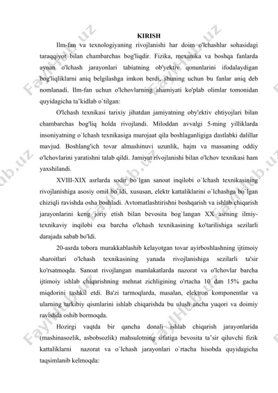 o'lchash texnikasi va rivojlanishi — DOCX