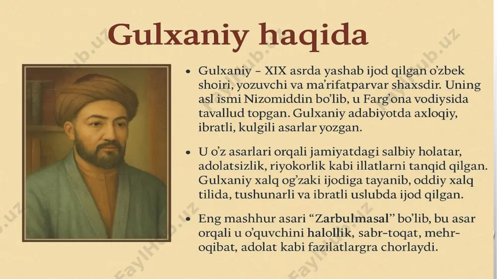 an johil odamlarning holatini tasvirlangan 2-naql (do‘ppi yo‘qotgan odam) ibroti: yo‘qotilgan narsani ko‘pincha biz o‘zimizni ovutish uchun kamsitamiz yoki keraksiz deb o‘ylaymiz. bu odam tabiati. 3-naql (oyinaga qaragan zangi ibroti: odam o‘z aybini tan olmay, doim boshqani ayblaydi. o‘zidagi xatoni ko‘rganida ham, uni inkor qilishga harakat image2.png image4.jpeg image3.png image5.jpeg image6.jpeg image7.jpeg image8.jpeg image9.jpeg image1.png /docprops/thumbnail.jpeg