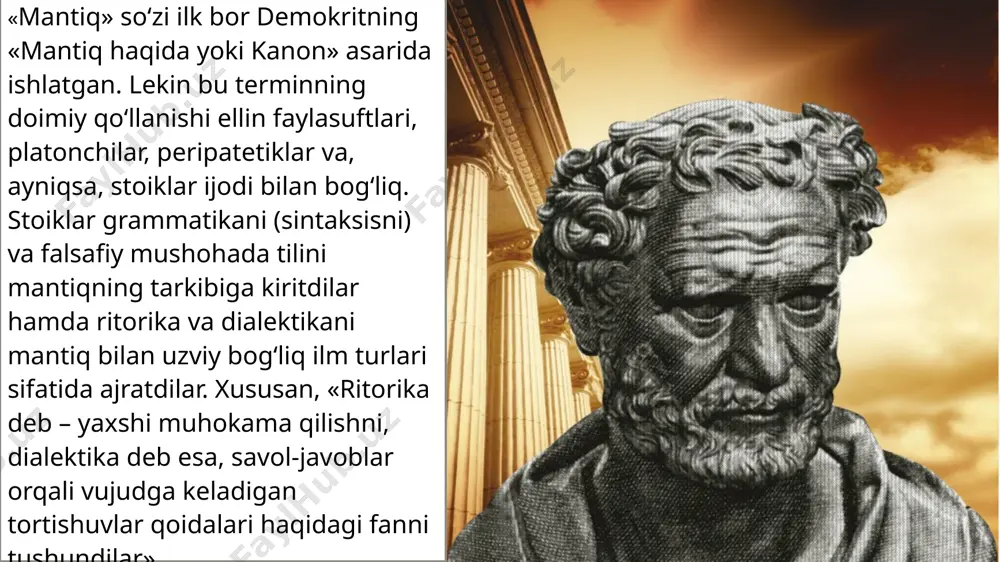susan, n.i. kondakov klassik mantiqning o‘ziga xosligini ikki qiymatli bo‘lishi(fikrni chin yoki xato deb baholashdan kelib chiqishi) hamda sivolikadan keng foydalanishga asoslanganligida deb bilgani holda uni matematik mantiqning bir yo‘nalishi deb hisoblaydi zamonaviy(simvolik) mantiq formal mantiq rivojining yuqori bosqichi bo‘lib, o‘z ichiga klassik va noklassik hamda relevant mantiq kabilarni oladi. noklassik mantiqnning turli yo‘nalishlarida (ular birgalikda noklassik mantiq deb nomlanadi) mulohazalarning chinligi turli darajadagi ehtimollikdan iborat bo‘lishi, yani ko‘p qiymatli (ko‘p manoli) bo‘ladi. shunga muvofiq ravishda ko‘p manoli noklassik mantiq turlari shakllangan. ko‘p qiymatli(manoli) mantiq hozirgi zamon mantig‘ining bir tarmog‘i bo‘lib, muhokamani «chin», «xato», «qisman chin», «qisman xato», kabi tushunchalar orqali ifodalaydi. agar formal va klassik mantiqlardada mulohazalar ikki qiymatli (chin yoki xato) bo‘lsa, ko‘p manoli mantiqda mulohazalar uchta va undan ortiq qiymatlidir. shuning uchun bu mantiq «ko‘p manoli mantiq» deb yuritiladi. bu mantiqda eng oddiy sistema uch manolidir. masalan, siz “bmtning nizomini bilasizmi? -degan savolga “ha”, “yo‘q”, “qisman bilaman …