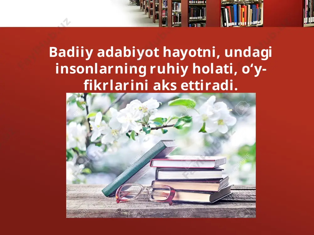 arning ta’sir darajasini oshirish uchun unda tasvir etilgan odam, narsa yoki hodisaga xos sifat xususiyatlarning orttirib ko‘rsatilishi mubolag‘a deyiladi. mubolag‘a xalq dostonlarida juda ko‘p qo‘llaniladigan tasvir vositasidir. mumtoz adabiyotda behad orttirilgan mubolag‘a bulug‘ yoki ifrot ham deyiladi. aqlga sig‘maydigan darajadagi mubolag‘a esa g‘ulu bo‘ladi. image2.jpeg image3.jpg image4.jpg image5.jpeg image6.jpeg image7.jpeg image8.jpeg image9.jpeg image10.jpeg image11.jpeg image12.png image13.jpeg image14.jpeg image15.jpeg image16.jpeg image1.jpeg