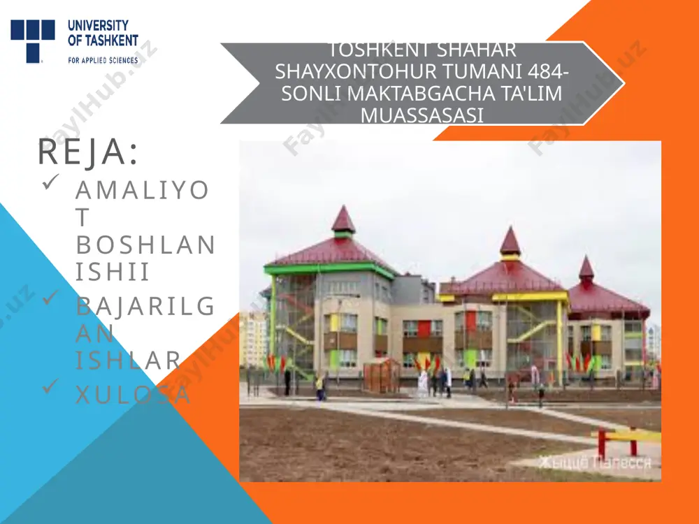 butun o'quv jarayonining psixologizatsiyasini o'z ichiga oladi. ikkinchi bo'lim maktabgacha yoshdagi bolalar bilan individual ishlashni va ularning individual psixologik xususiyatlarini hisobga olishni o'z ichiga oladi. maktabgacha tarbiya muassasasi xodimlari va o'quvchilarning ota-onalariga psixologik ta'lim berish butun o'quv jarayonini psixologizatsiya qilishni o'z ichiga oladi. ularga maktabgacha yoshdagi bolalarning psixologik xususiyatlari, ularning yoshining xususiyatlari, bolalar bog'chasiga boradigan bolalar bilan muloqot qilishning eng yaxshi usullari to'g'risida ma'lumot berish. maktabgacha ta'lim muassasasida psixologik ta'limga o'qituvchilarning uslubiy yig'ilishlarida yoki ota-onalar yig'ilishlarida o'tkaziladigan ma'ruzalar va suhbatlar kiradi. bolalar bog'chasi psixologi guruh va individual maslahatlarni amalga oshiradi, eslatmalar ishlab chiqarishni tashkil qiladi. toshkent shahar shayxontohur tumani 484-sonli maktabgacha ta'lim muassasasi psixologik ta'lim uchun ushbu maktabgacha ta'lim muassasasida mavjud bo'lgan sharoitlarni o'rganish, xodimlarning malaka darajasi va barcha xodimlarning ish uslubining xususiyatlarini, shuningdek maktabgacha yoshdagi bolalar va ota-onalar kontingentining xususiyatlarini hisobga olish kerak. maktabgacha yoshdagi bolalar bilan individual ishlarni amalga oshirish uchun maktabgacha ta'lim muassasasining barcha guruhlarini kuzatish va …