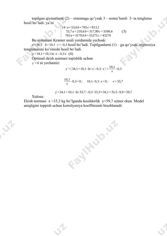 regression va korrelyatsion tahlil qilish usullari - Page 3