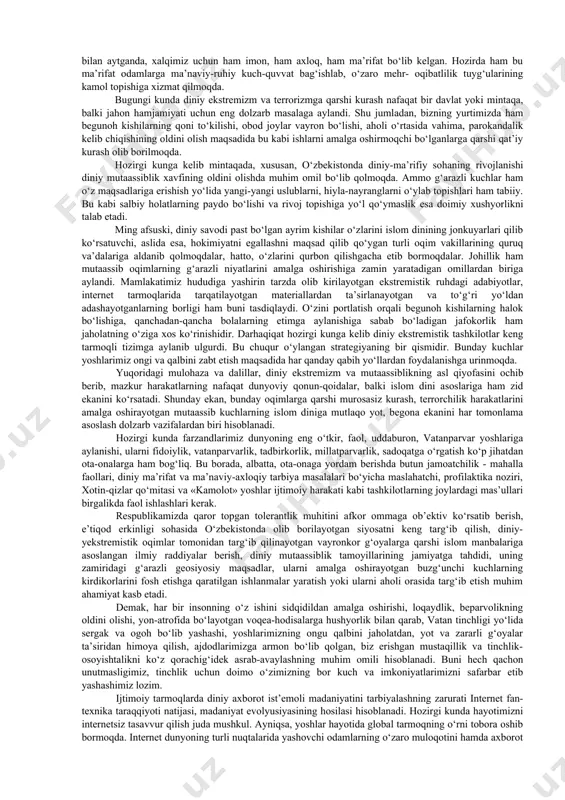 ydo bo‘lishi bilan «axborot urushi» atamasi mudofaa vazirligi hujjatlariga kiritildi. 1991 yil «sahrodagi bo‘ron» operasiyasi mobaynida axborot texnologiyalari ilk marotaba harbiy harakatlarning vositasi sifatida ishlatildi. 1996 yil pentagon eksperti robert banker aqsh mudofaa kuchlarining xxi asr uchun yangi harbiy doktrinasiga bag‘ishlangan ma’ruza qiladi. unda mutaxassis harbiy harakatlar teatrini an’anaviy harbiy makon hamda kibermakondan iborat ikki muhim asoslarda tashkil etish g‘oyasini ilgari surdi. boshqacha aytganda, r.banker raqib harbiy kuchlarini bostirish, neytrallashga qaratilgan an’anaviy harbiy konsepsiyalarning tabiiy to‘ldiruvchisi sifatida xizmat qilishi zarur bo‘lgan «kibermanyovr» doktrinasini taklif etadi. shu tariqa, quruqlik, dengiz, havo yo‘llaridan tashqari harbiy harakatlar tizimiga «infomakon» - axborot makoni ham qo‘shiladi. bunday yangi shakl va mazmundagi urushlarda raqib tomonning axborot infratuzilmasi va ruhiyati asosiy ob’ekt (nishon) bo‘ladi. 1998 yil oktabrda aqsh mudofaa vazirligi «axborot operasiyalarining birlashgan doktrinasi»ni amalga oshirishga kirishdi. aslida, ushbu doktrina avval «axborot urushining birlashgan doktrinasi» deb nomlangan edi. keyinchalik uning nomi o‘zgartirildi. bunga sabab esa, «axborot operasiyalari» …