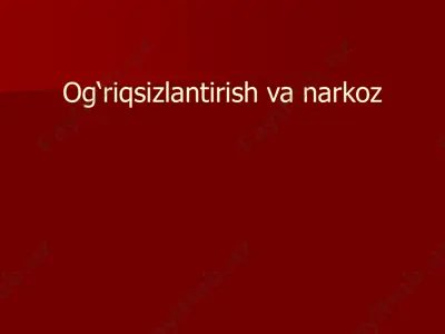 og‘riqsizlantirish va narkoz — PDF