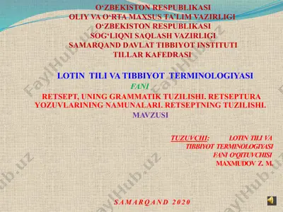 lotin tili va tibbiyot terminologiyasi — PPTX