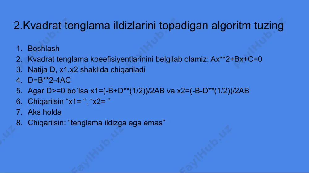 algoritmlar tuzish. blok sxemalar yordamida. chiziqli algoritmlar - Page 4
