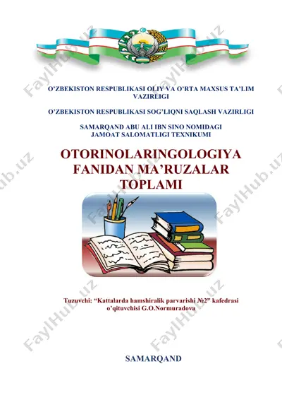 otorinolaringologiya fanidan ma'ruzalar to'plami — DOC