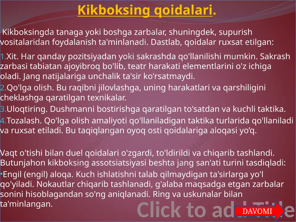 kik boks haqida umumiy ma'lumotlar - Page 5