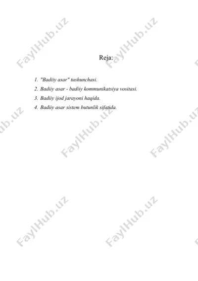 badiiy asar haqida — DOC