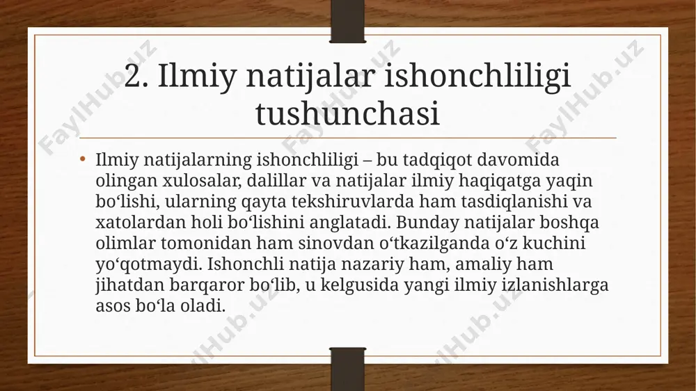 tadqiqot natijalaringing ishonchliligini baholash - Page 5