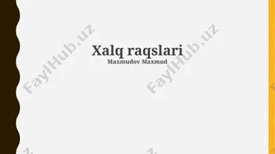 xalq raqslari — PPTX