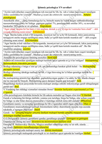 ijtimoiy psixologiya yn savollari — DOCX