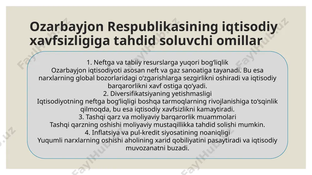 ozarbayjon respublikasining iqtisodiy xavfsizligi - Page 4