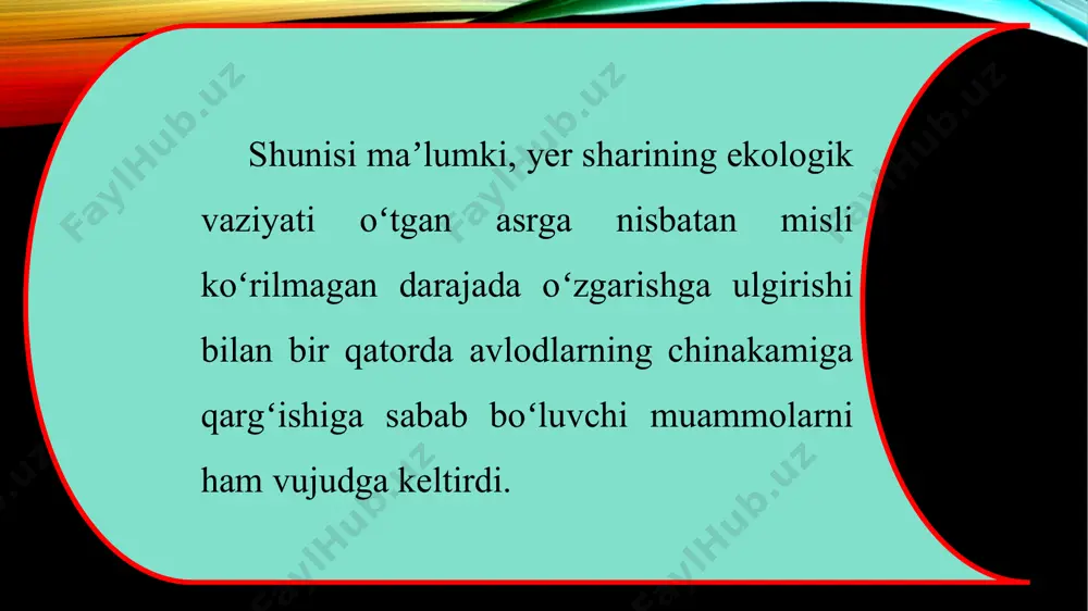 layotgan muammolarning eng oldi qatoridan oʻrin olib ulgurgan. foydalanish uchun suv yetarli boʻlmagan, kunni toza ichimlik suvini izlash uchun sarflaydiganlarga ham oson emas! bu tuygʻularni suvni isrof qilayotganlar qayoqdan ham bilsin!